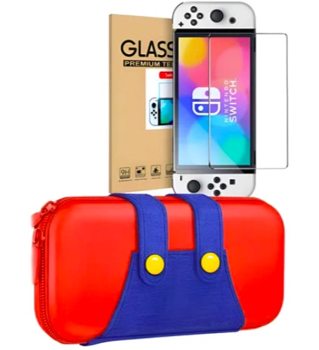 PROTECTOR DURO + LAMINA MICA NINTENDO SWITCH OLED - 1