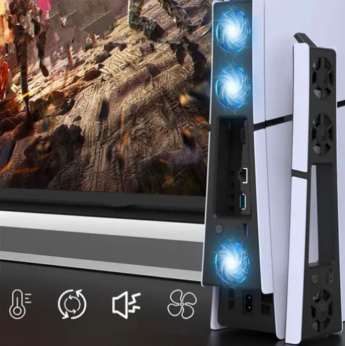 VENTILADOR DE REFRIGERACION CON LUZ LED COMPATIBLE CON PS5 - 4