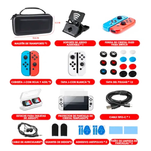 ESTUCHE PROTECTOR PARA SWITCH OLED PACK 36 EN 1 - 2