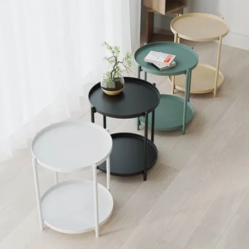 MESA LATERAL AUXILIAR 2 NIVELES BEIGE - 4