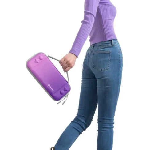 ESTUCHE LIGERO PARA NINTENDO SWITCH OLED MORADO - 5