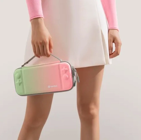 ESTUCHE LIGERO PARA NINTENDO SWITCH OLED VERDE - 5