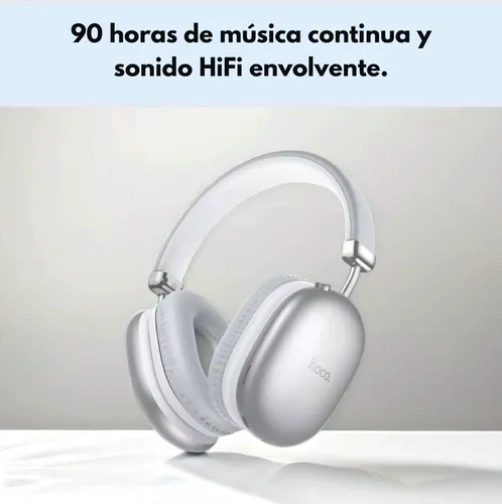 AUDIFONOS BLUETOOTH 90 HORAS BATERIA HIFI BLANCOS - 2