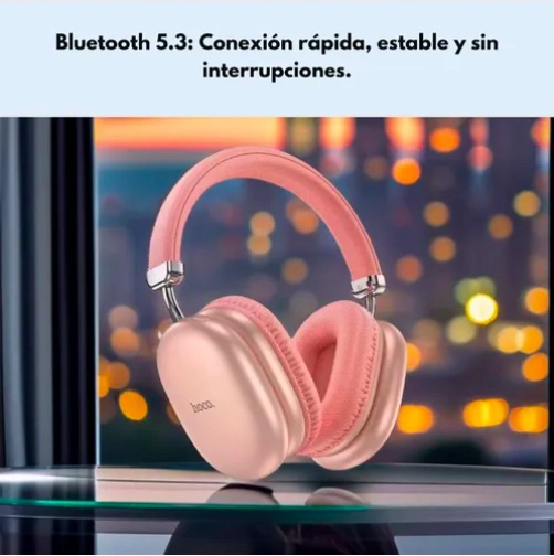 AUDIFONOS BLUETOOTH 90 HORAS BATERIA HIFI ROSADOS - 3