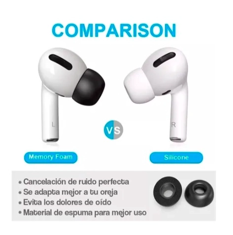 6 PARES ALMOHADILLAS SILICONA PARA AIRPODS PRO - 5