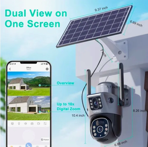 CAMARA EXTERIORES DE SEGURIDAD CON DOBLE LENTE CON ALARMA - 2