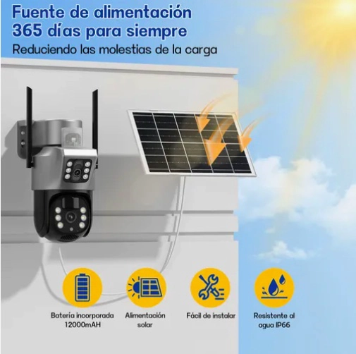 CAMARA EXTERIORES DE SEGURIDAD CON DOBLE LENTE CON ALARMA - 3