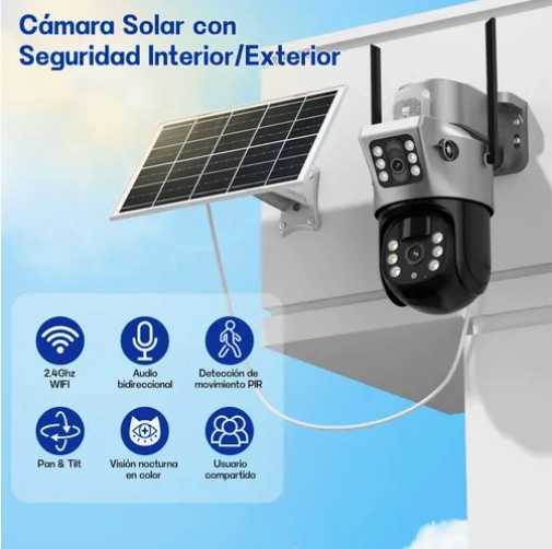 CAMARA EXTERIORES DE SEGURIDAD CON DOBLE LENTE CON ALARMA - 5