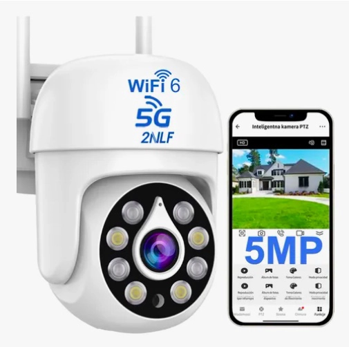 CAMARA DE SEGURIDAD EXTERIOR 5G WIFI HD IMPERMEABLE - 1