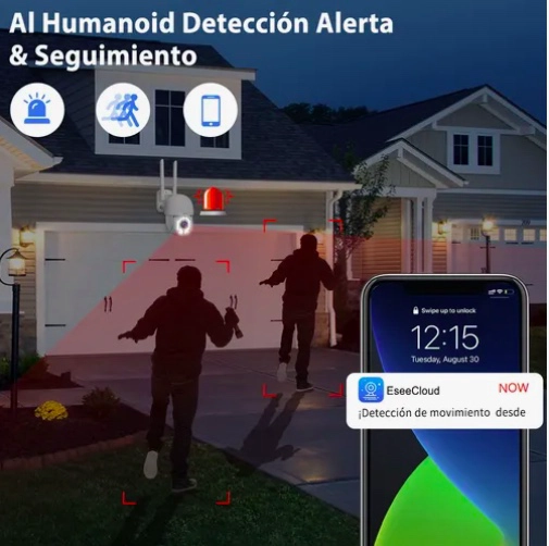 CAMARA DE SEGURIDAD EXTERIOR 5G WIFI HD IMPERMEABLE - 2
