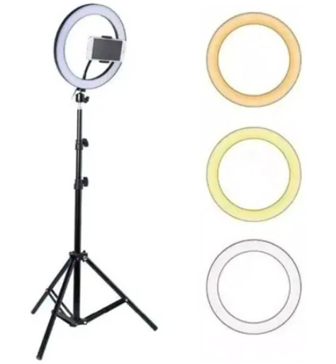 ANILLO ARO LUZ LED FOTOGRAFIA 26 CM + TRIPODE AJUSTABLE - 1