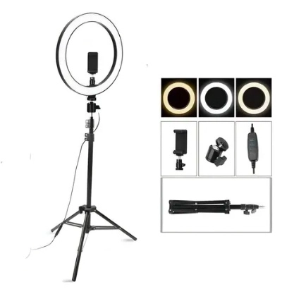 ANILLO ARO LUZ LED FOTOGRAFIA 26 CM + TRIPODE AJUSTABLE - 3