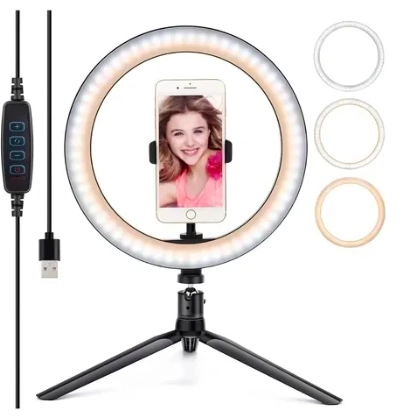 ANILLO ARO LUZ LED FOTOGRAFIA 26 CM + TRIPODE AJUSTABLE - 4