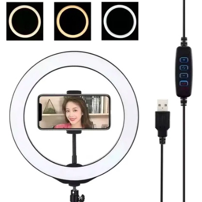 ANILLO ARO LUZ LED FOTOGRAFIA 26 CM + TRIPODE AJUSTABLE - 5