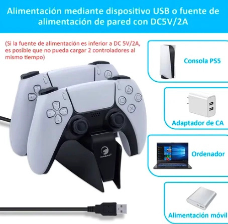 BASE CARGADOR PARA CONSOLA SOPORTE PS5 - 5