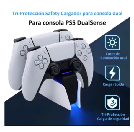 BASE CARGADOR PARA CONSOLA SOPORTE PS5 BLANCO - 4
