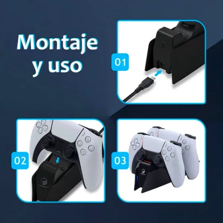 BASE CARGADOR PARA CONSOLA SOPORTE PS5 BLANCO - 5