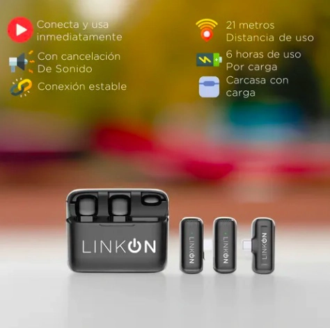 MICROFONO INALAMBRICO SOLAPA LAVALIER + ESTUCHE ENTRADA USB-C - 2