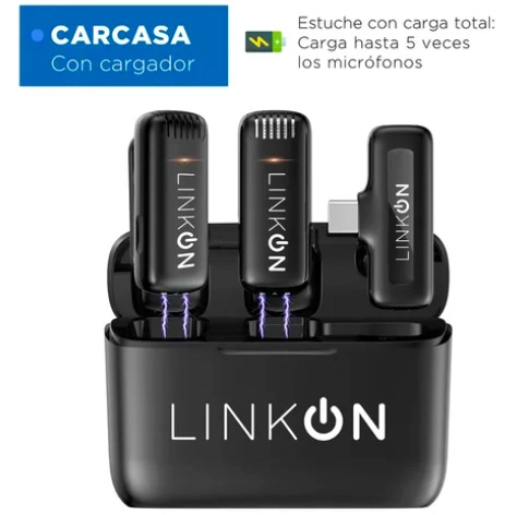 MICROFONO INALAMBRICO SOLAPA LAVALIER + ESTUCHE ENTRADA USB-C - 5