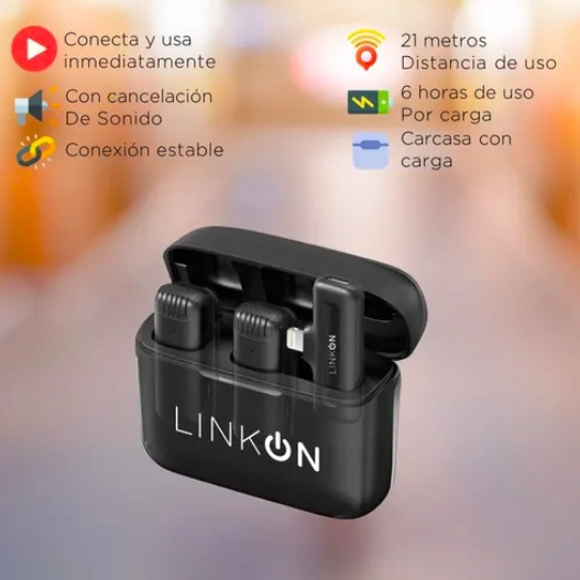 MICROFONO INALAMBRICO SOLAPA LAVALIER + ESTUCHE ENTRADA LIGHTNING - 3