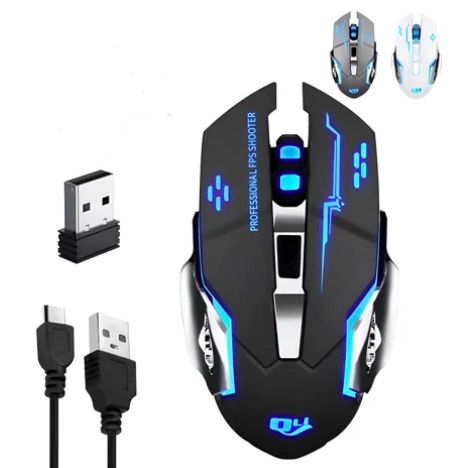 MOUSE GAMER INALAMBRICO SILENCIOSO Y RECARGABLE - 1