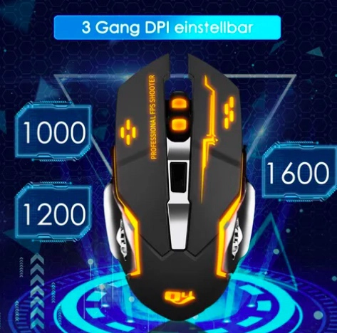 MOUSE GAMER INALAMBRICO SILENCIOSO Y RECARGABLE - 3