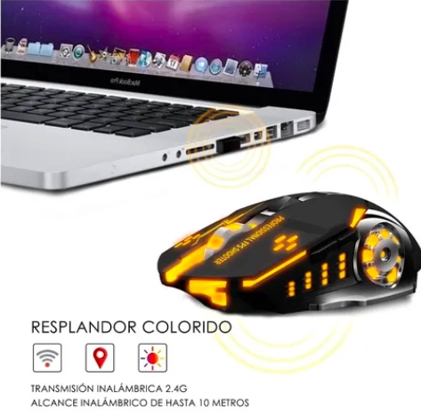 MOUSE GAMER INALAMBRICO SILENCIOSO Y RECARGABLE - 4