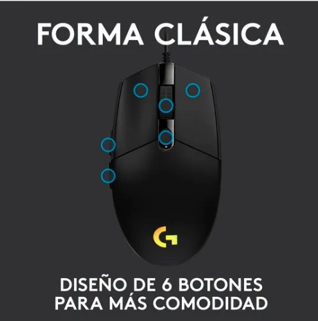 MOUSE GAMER LOGITECH NEGRO - 4