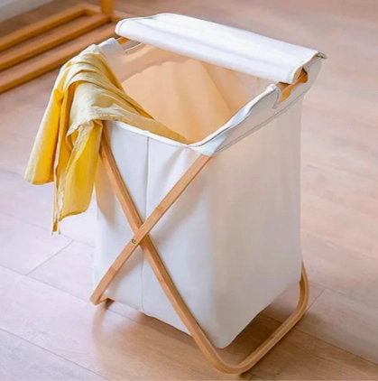 CANASTO ROPA SUCIA PLEGABLE DE BAMBU - 3