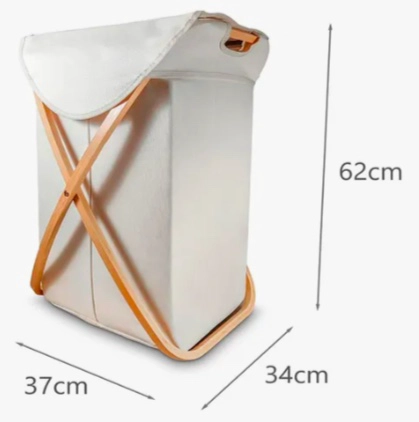 CANASTO ROPA SUCIA PLEGABLE DE BAMBU - 7