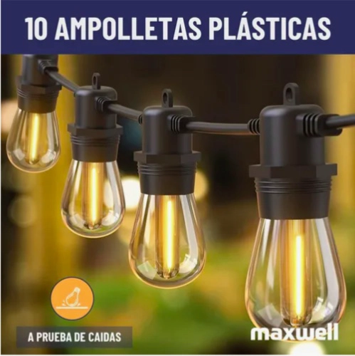 GUIRNALDA SOLAR 7,5MT EXTERIOR + 10 AMPOLLETAS - 4