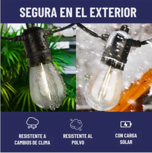 GUIRNALDA SOLAR 7,5MT EXTERIOR + 10 AMPOLLETAS - 5