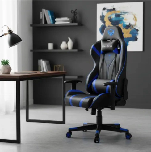SILLA DE ESCRITORIO GAMER ERGONOMICA AZUL - 1
