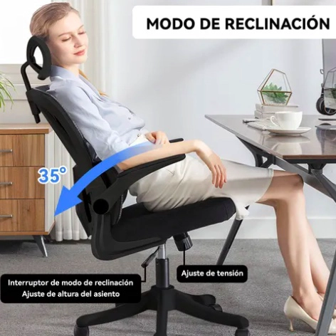 SILLA ERGONOMICA DE ESCRITORIO SOPORTE LUMBAR - 3