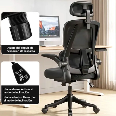 SILLA ERGONOMICA DE ESCRITORIO SOPORTE LUMBAR - 4