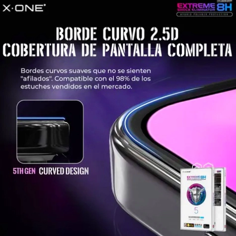 LAMINA MICA ANTIGOLPE COMPLETA X-ONE IPHONE 16 PRO MAX - 6