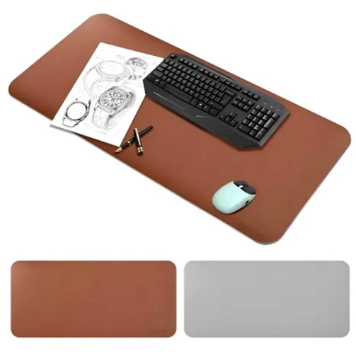 ALFOMBRILLA MOUSEPAD DE CUERO CAFE - 1
