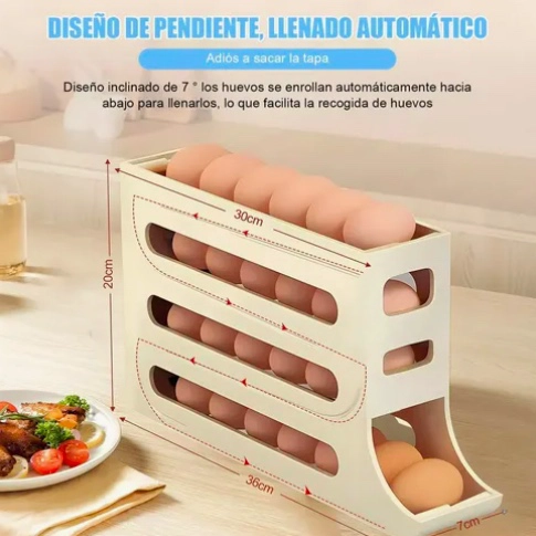 ORGANIZADOR DISPENSADOR DE HUEVOS PARA 30 HUEVOS - 2