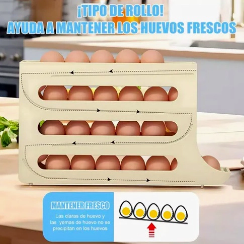 ORGANIZADOR DISPENSADOR DE HUEVOS PARA 30 HUEVOS - 3