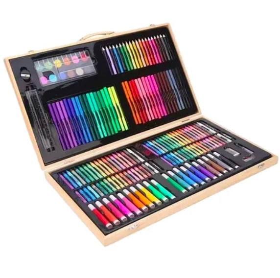 SET DE DIBUJO Y PINTURA LAPICES Y ACCESORIOS 180 PIEZAS - 1