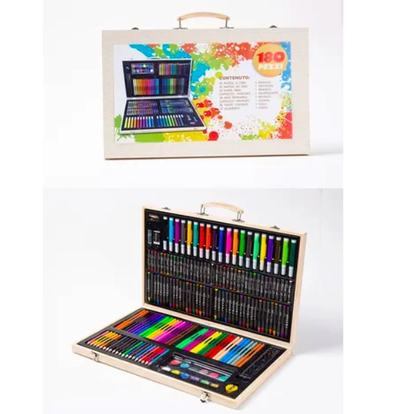 SET DE DIBUJO Y PINTURA LAPICES Y ACCESORIOS 180 PIEZAS - 2