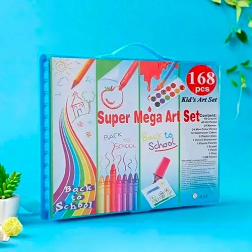 SET DE MEGA ARTE MALETA DE 168 PIEZAS AZUL - 4