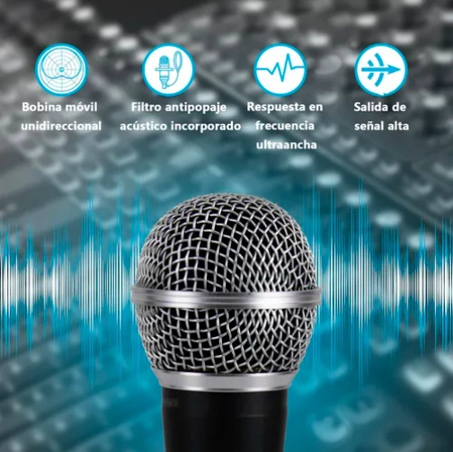 MICROFONO PROFESIONAL KARAOKE CON CABLE 3M-XLR - 2