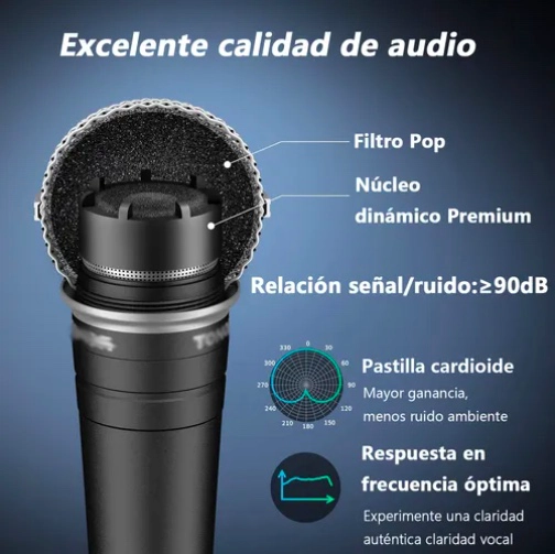 MICROFONO PROFESIONAL KARAOKE CON CABLE 3M-XLR - 5
