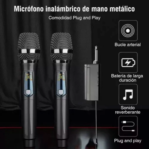 MICROFONO INALAMBRICO PROFESIONAL KARAOKE KIT 2PCS - 2