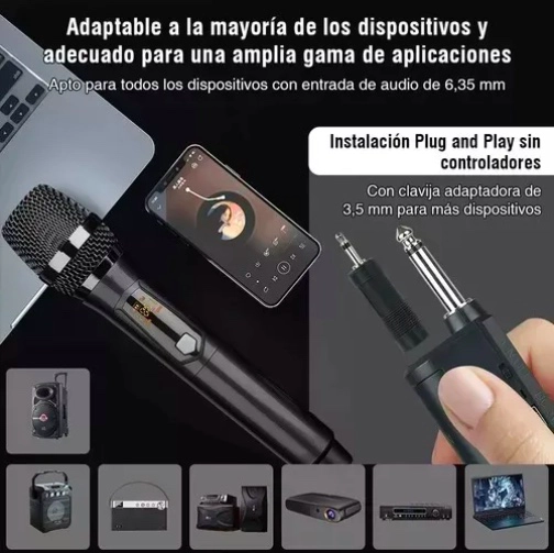 MICROFONO INALAMBRICO PROFESIONAL KARAOKE KIT 2PCS - 3