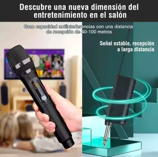MICROFONO INALAMBRICO PROFESIONAL KARAOKE KIT 2PCS - 4