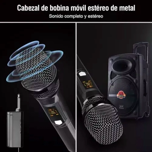 MICROFONO INALAMBRICO PROFESIONAL KARAOKE KIT 2PCS - 5