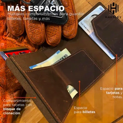 BILLETERA HOMBRE DE CUERO TARJETERO - 3