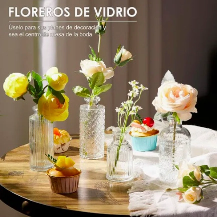 JUEGO 12 FLOREROS DE VIDRIO - 3